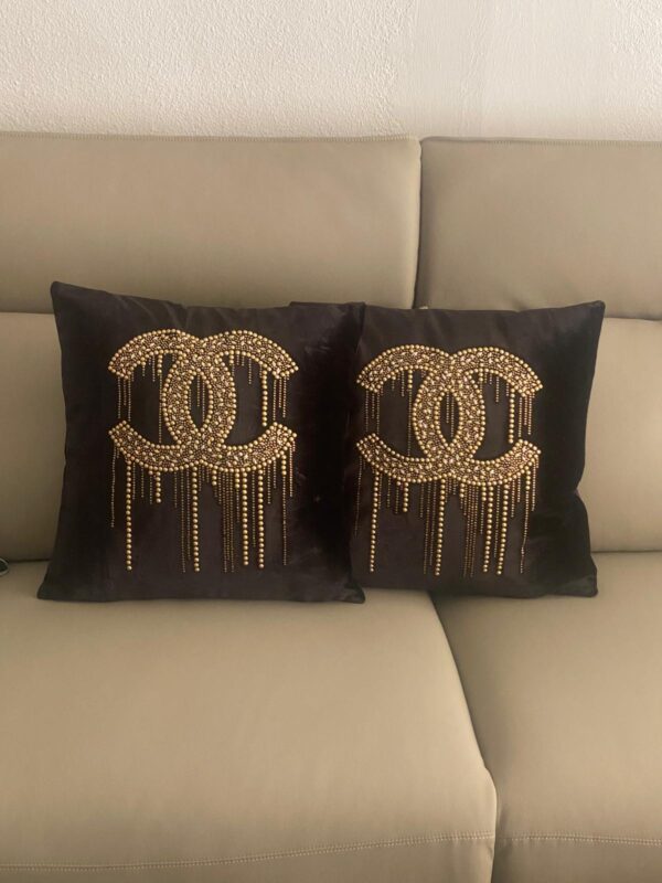 Luxury Designer Throw Pillows with Rhinestone Embellishments – Elegant Home Décor Accents - Image 2